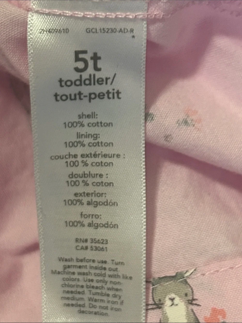 Carter's Light Pink Bunny Ruffle Sundress Size 5T